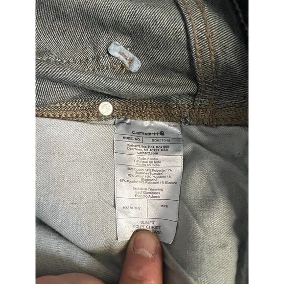 Carhartt Men's Rugged Flex Low Rise 5-Pocket Bootcut Jeans Slim Fit 36x30 Dark - Picture 8 of 8